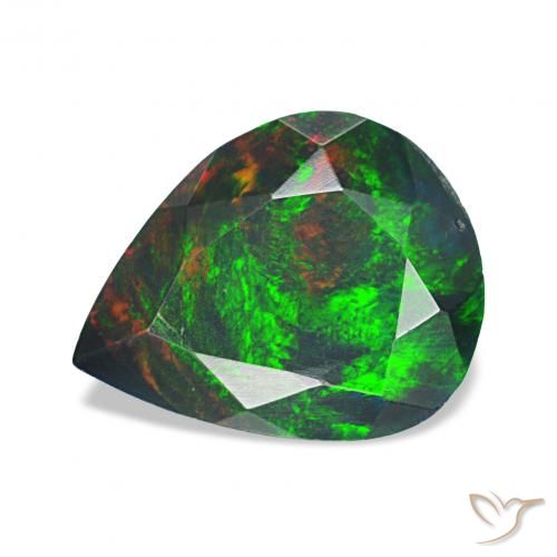 1.13ct Multicolore Opale nero, Forma a pera, Opaco