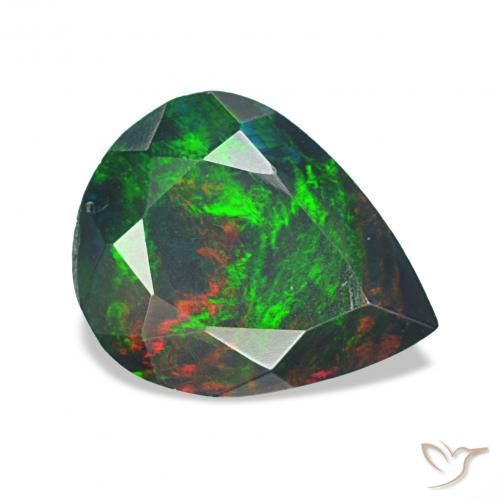 Opale nero Multicolore naturale da 1.13 ct, Forma a pera, Opaco