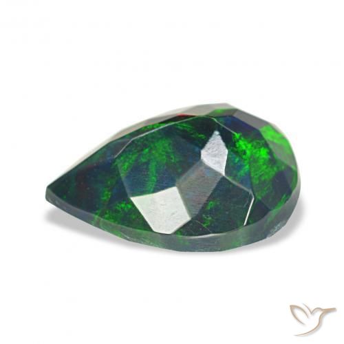 Opale nero Multicolore naturale da 1.13 ct, Forma a pera, Opaco