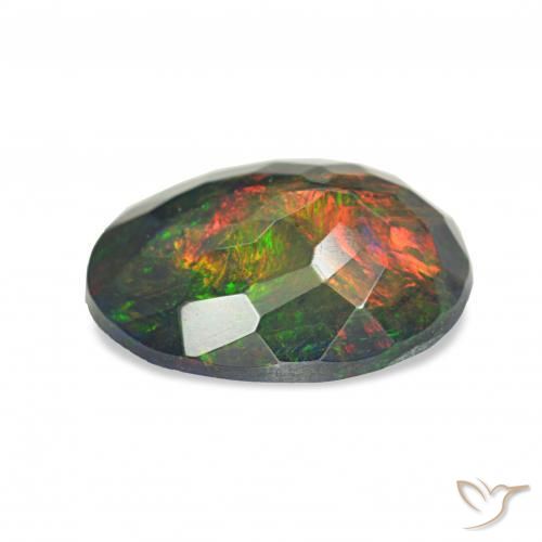 Opale nero Multicolore naturale da 1.60 ct, Ovale, Opaco