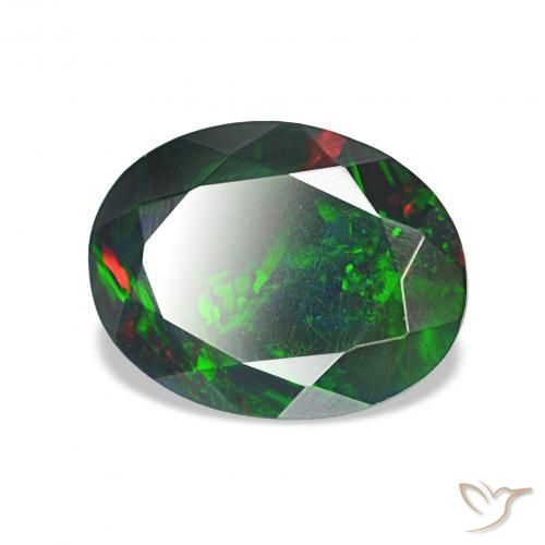 Opale nero Multicolore naturale da 1.07 ct, Ovale, Opaco
