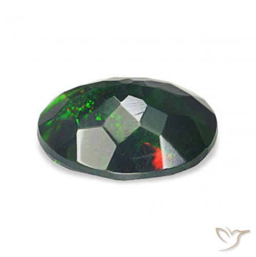 Opale nero Multicolore naturale da 1.07 ct, Ovale, Opaco