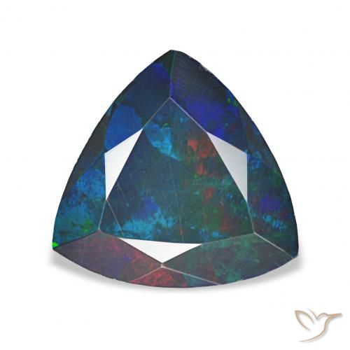 1.16ct Multicolore Opale nero, Taglio trillion, Opaco