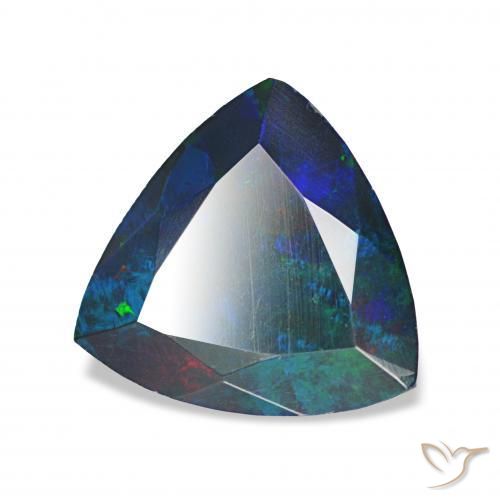 Opale nero Multicolore naturale da 1.16 ct, Taglio trillion, Opaco