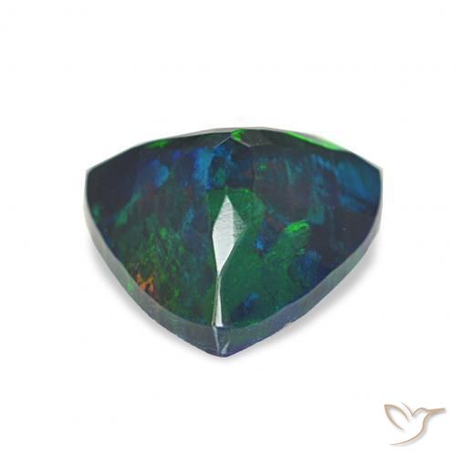Opale nero Multicolore naturale da 1.16 ct, Taglio trillion, Opaco