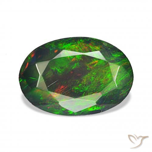 1.48ct Multicolore Opale nero, Ovale, Opaco