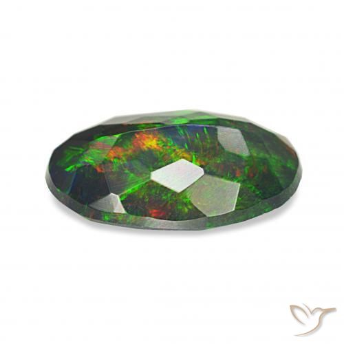 Opale nero Multicolore naturale da 1.48 ct, Ovale, Opaco
