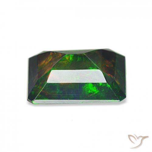 Opale nero Multicolore naturale da 1.12 ct, Ottagonale / Taglio smeraldo, Opaco