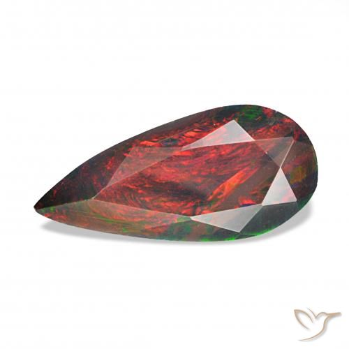 1.24ct Multicolore Opale nero, Forma a pera, Opaco