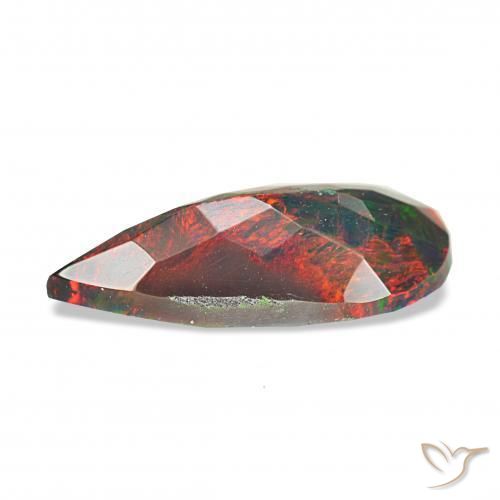 Opale nero Multicolore naturale da 1.24 ct, Forma a pera, Opaco