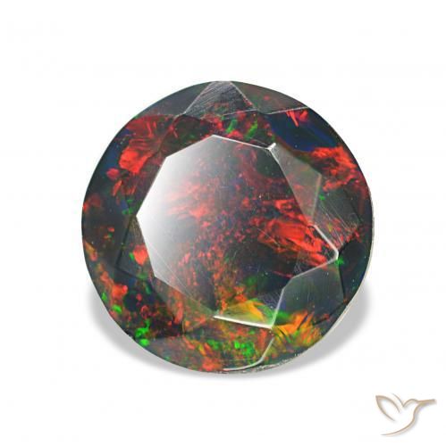 Opale nero Multicolore naturale da 1.70 ct, Rotondo, Opaco