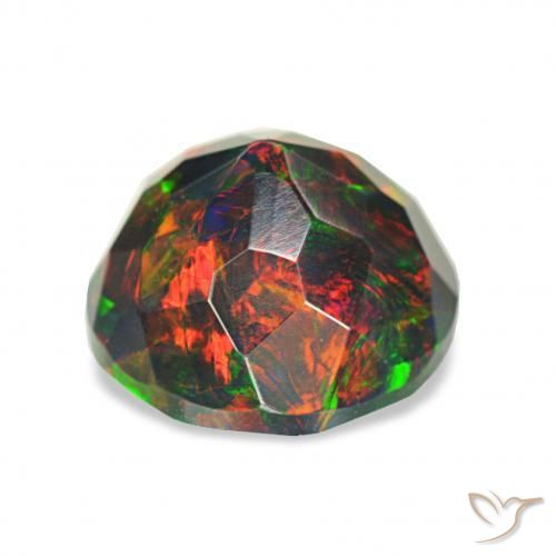 Opale nero Multicolore naturale da 1.70 ct, Rotondo, Opaco