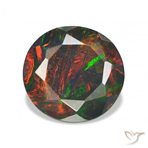 Opale nero Multicolore naturale da 1.41 ct, Rotondo, Opaco