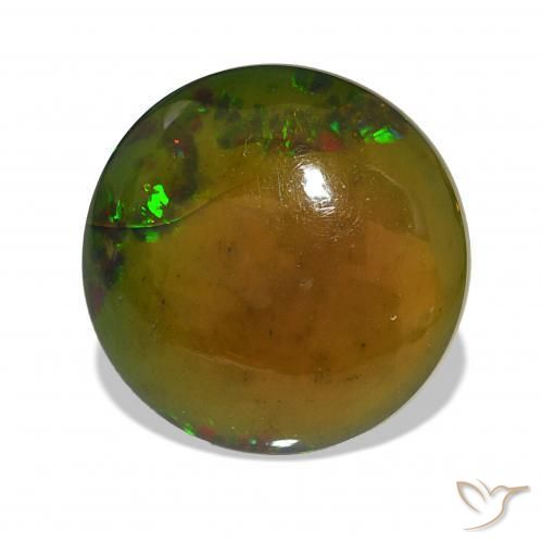 Opale nero Multicolore naturale da 8.57 ct, Rotondo, Opaco