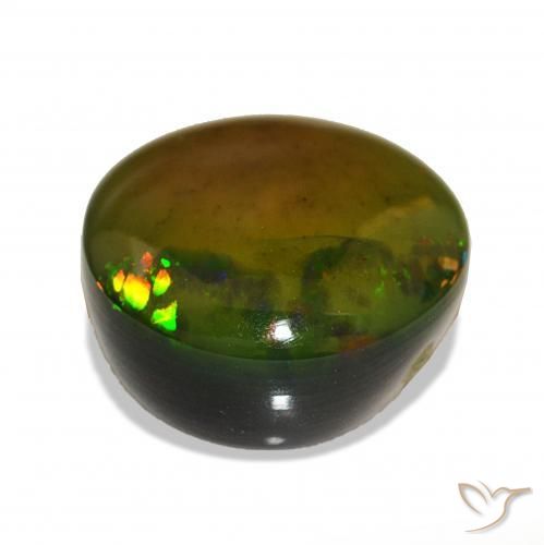 Opale nero Multicolore naturale da 8.57 ct, Rotondo, Opaco
