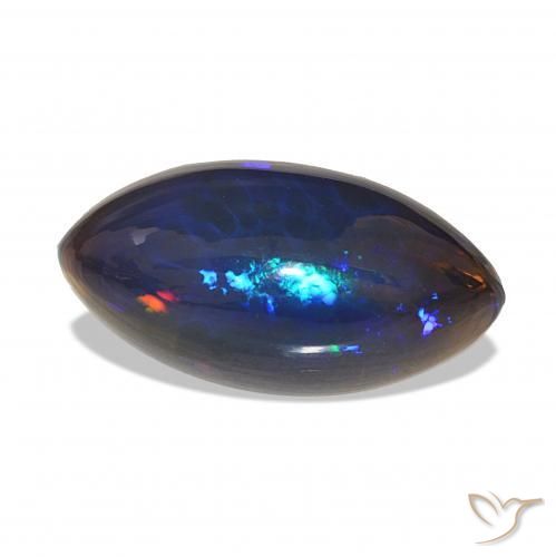 Opale nero Multicolore naturale da 6.01 ct, Taglio marquise, Opaco