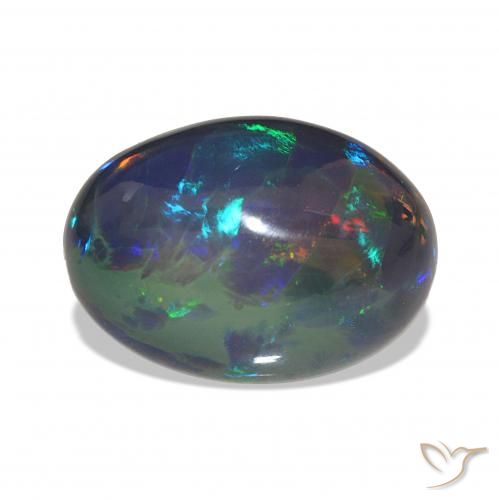 Opale nero Multicolore naturale da 7.19 ct, Ovale, Opaco
