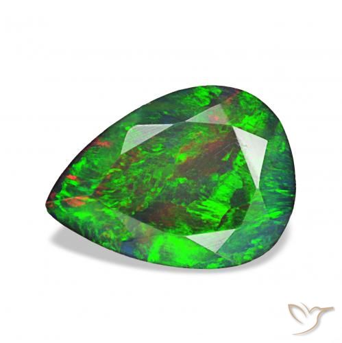 Opale nero Multicolore naturale da 1.23 ct, Forma a pera, Opaco