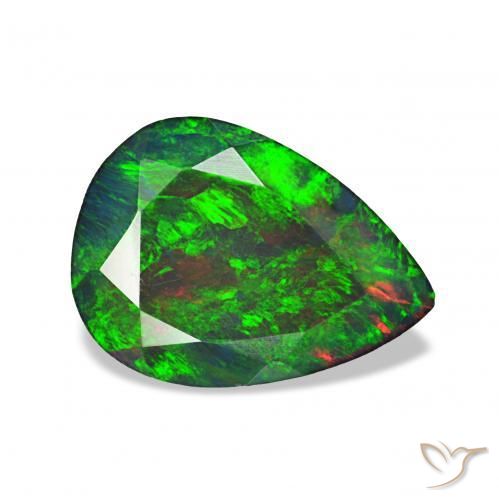 Opale nero Multicolore naturale da 1.23 ct, Forma a pera, Opaco