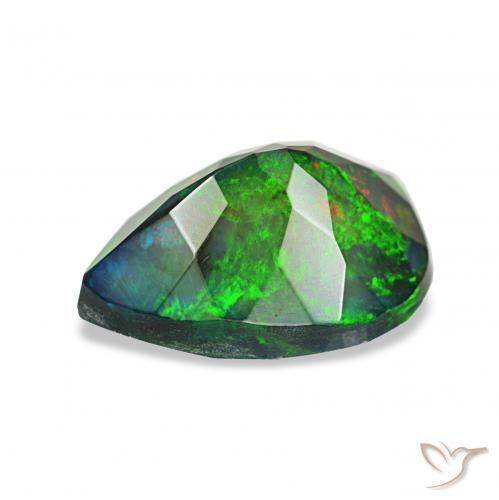 Opale nero Multicolore naturale da 1.23 ct, Forma a pera, Opaco