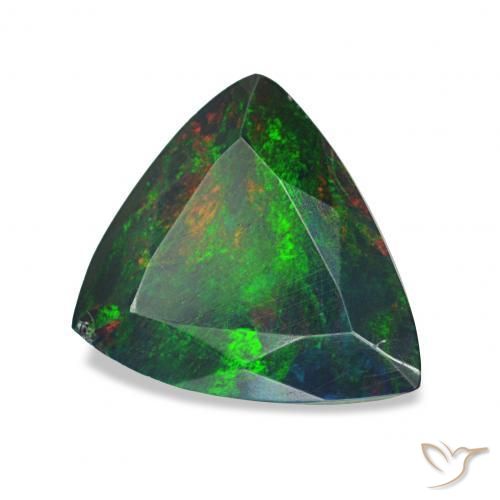 Opale nero Multicolore naturale da 0.99 ct, Taglio trillion, Opaco