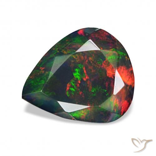 1.03ct Multicolore Opale nero, Forma a pera, Opaco