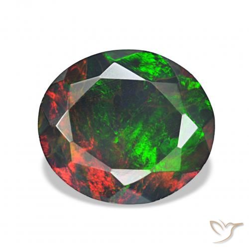 1.71ct Multicolore Opale nero, Ovale, Opaco