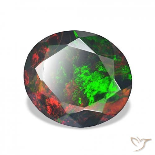 Opale nero Multicolore naturale da 1.71 ct, Ovale, Opaco