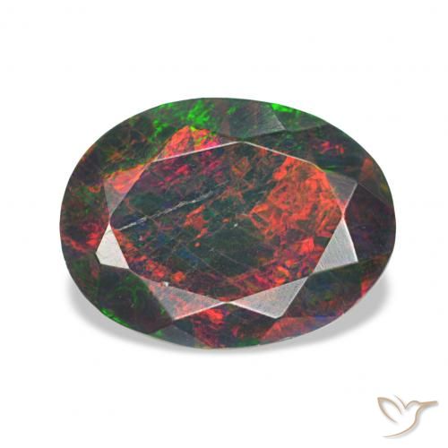 1.05ct Multicolore Opale nero, Ovale, Opaco