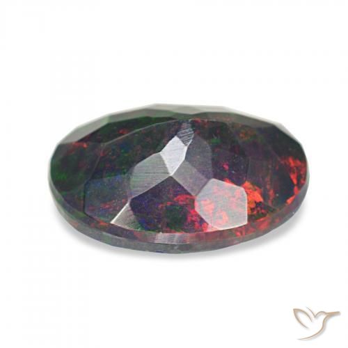 Opale nero Multicolore naturale da 1.05 ct, Ovale, Opaco