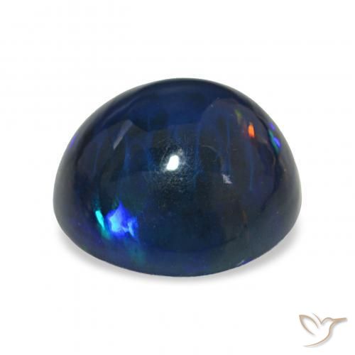 Opale nero Multicolore naturale da 4.26 ct, Rotondo, Opaco