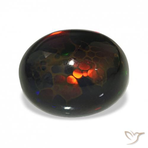 4.67ct Multicolore Opale nero, Ovale, Opaco