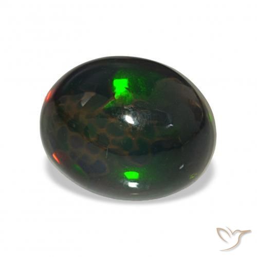 Opale nero Multicolore naturale da 4.67 ct, Ovale, Opaco