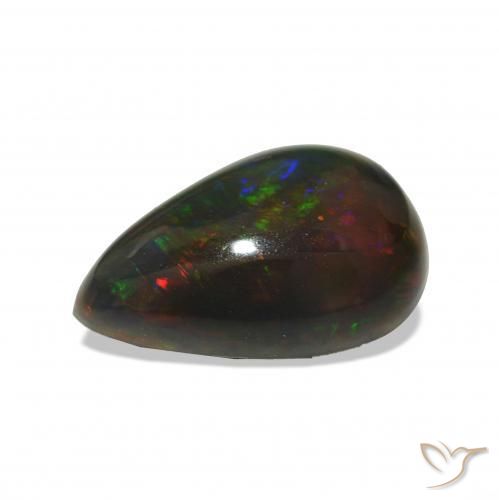 Opale nero Multicolore naturale da 3.97 ct, Forma a pera, Opaco