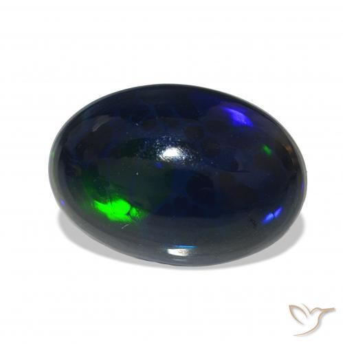 Opale nero Multicolore naturale da 3.16 ct, Ovale, Opaco