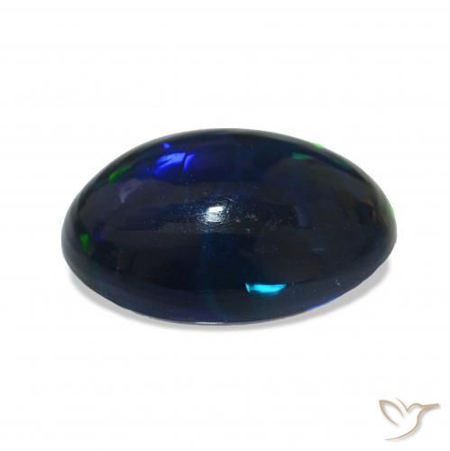 Opale nero Multicolore naturale da 3.16 ct, Ovale, Opaco