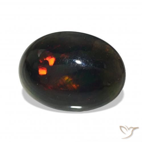 Opale nero Multicolore naturale da 2.37 ct, Ovale, Opaco