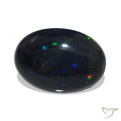 Opale nero Multicolore naturale da 4.51 ct, Ovale, Opaco