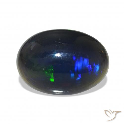 3.79ct Multicolore Opale nero, Ovale, Opaco
