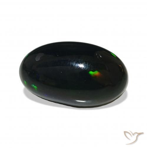 Opale nero Multicolore naturale da 3.00 ct, Taglio ovale, Opaco
