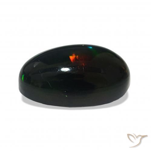 Opale nero Multicolore naturale da 3.00 ct, Taglio ovale, Opaco