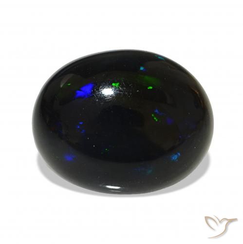 Opale nero Multicolore naturale da 3.38 ct, Ovale, Opaco