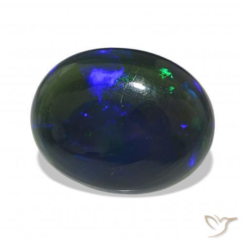 Opale nero Multicolore naturale da 3.18 ct, Ovale, Opaco