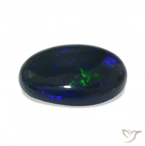 Opale nero Multicolore naturale da 3.18 ct, Ovale, Opaco