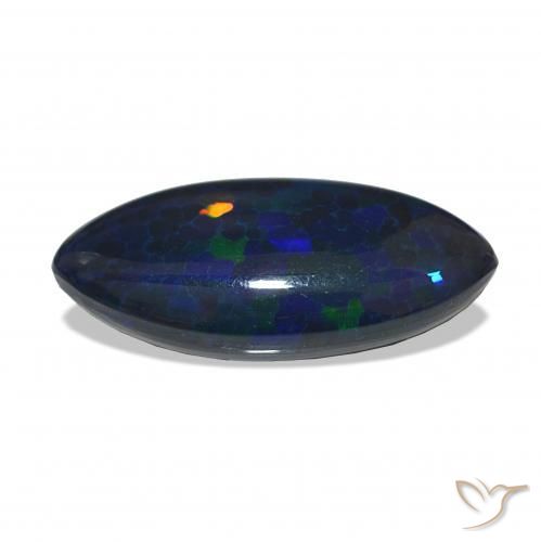 Opale nero Multicolore naturale da 3.85 ct, Taglio marquise, Opaco