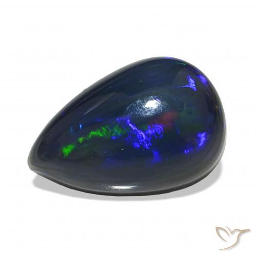 4.88ct Multicolore Opale nero, Forma a pera, Opaco