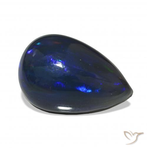 Opale nero Multicolore naturale da 4.88 ct, Forma a pera, Opaco