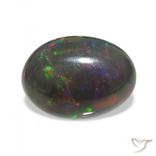 3.30ct Multicolore Opale nero, Ovale, Opaco