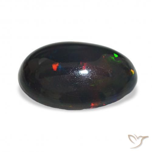 Opale nero Multicolore naturale da 3.41 ct, Taglio ovale, Opaco