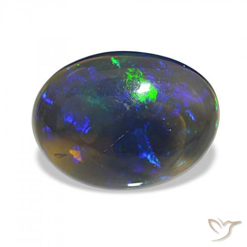 3.09ct Multicolore Opale nero, Ovale, Trasparente